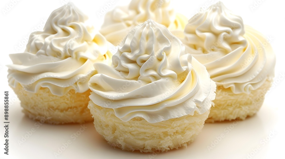 Closeup of Whipped Cream on Cupcakes Closeup of Whipped Cream on Cupcakes