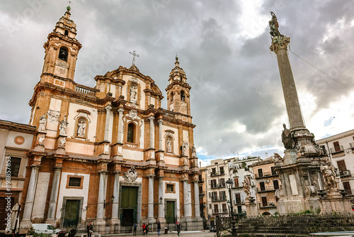 San Domenico is Baroque-style Roman Catholic church, located on Piazza San Domenico, Palermo, Sicily, Italy photo