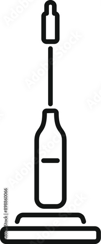 Simple line icon of a cordless stick vacuum cleaner standing upright