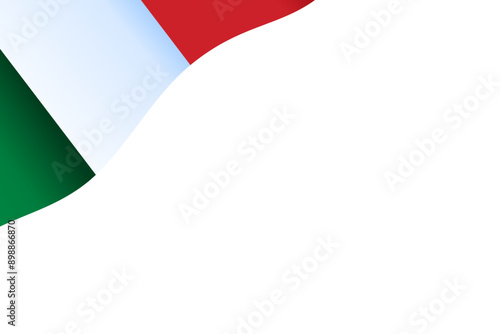 Flag of Italy background waving flag gradient texture vector illustration clipart for decoration ceremony. Shiny silk 3D Italian flag 300dpi.
