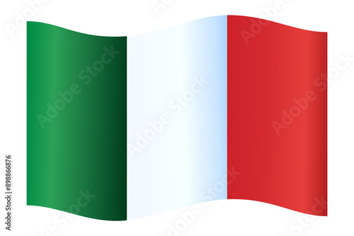 Flag of Italy background waving flag gradient texture vector illustration clipart for decoration ceremony. Shiny silk 3D Italian flag 300dpi.