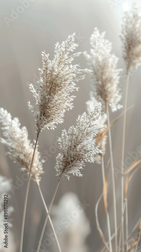 Whispering Beige Grass in Soft Breeze - Photorealistic Nature Scene with Gentle Light