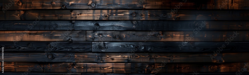 Burnt wood texture with charred and raw sections. Banner with copy space