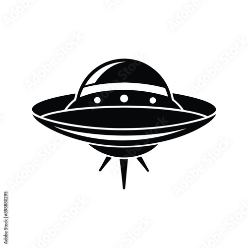 silhouette of an alien spaceship vector design