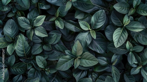 Wallpaper Mural A detailed view of a cluster of green leaves Torontodigital.ca