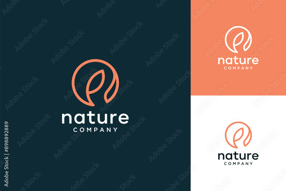 Tropical plant & flower with a line logo Inspiratioan Tropical plant & flower with a line logo Inspiratioan