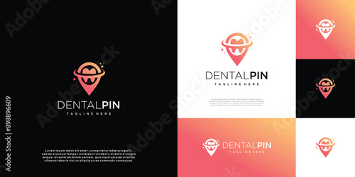 Dental clinic location dental logo inspiration design template