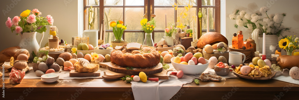 Heartwarming Easter Celebration: A Family's Traditions and Delicious Spread Captured in an Image Heartwarming Easter Celebration: A Family's Traditions and Delicious Spread Captured in an Image