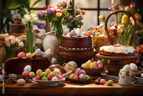 Heartwarming Easter Celebration: A Family's Traditions and Delicious Spread Captured in an Image