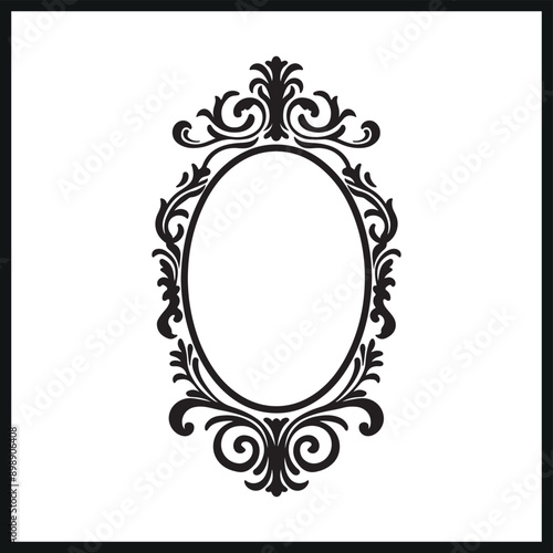 vintage mirror silhouette vector