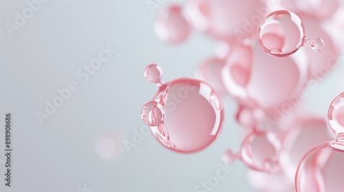 Hyaluronic acid molecule surrounded by NAG and amino acids, skincare innovation, scientific composition
