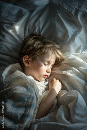 A child who is asleep in bed Generative AI