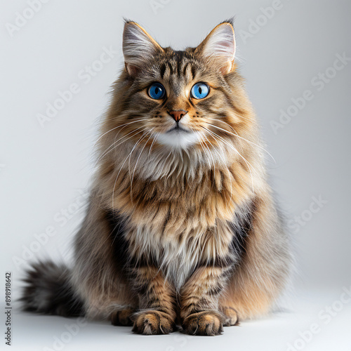 Wallpaper Mural Siberian Cat on White Background Torontodigital.ca