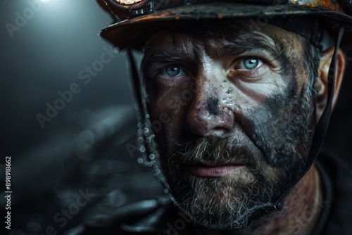 A miner wearing a helmet Generative AI