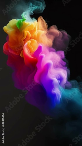 Wallpaper Mural Abstract colorful ink and smoke waves vertical video Torontodigital.ca