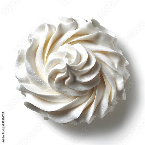 Close-up of a white frosting swirl