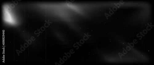 Old retro film frame texture. Black and white grain noir movie background. Vintage photo filter template with light leak, grain, scratches, noise, dust. Nostalgic cinematic photographic effect. Vector
