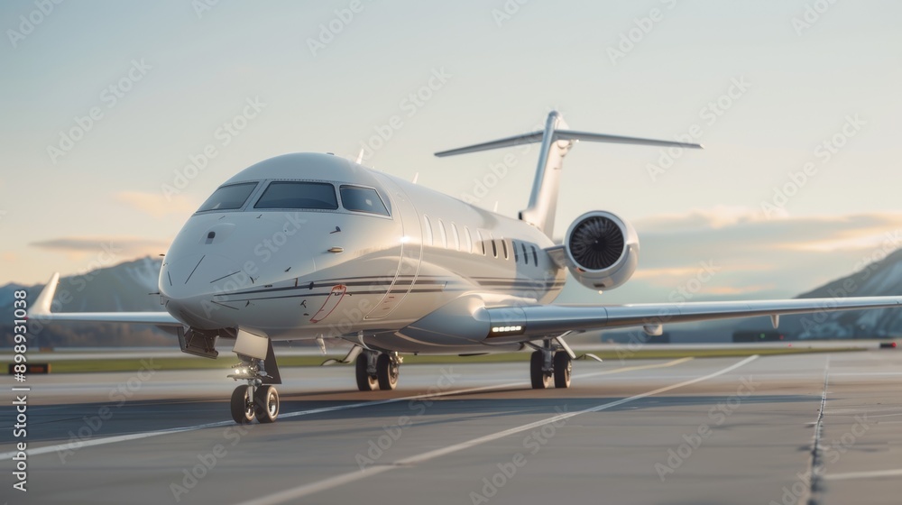 Modern airplane. Selective focus background and copy space Modern airplane. Selective focus background and copy space