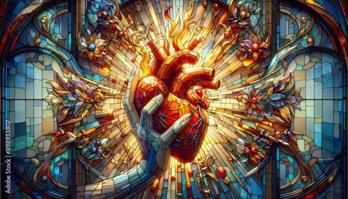 Epic Stained Glass Artwork of Jesus of Nazareth: Museum-Worthy Masterpiece