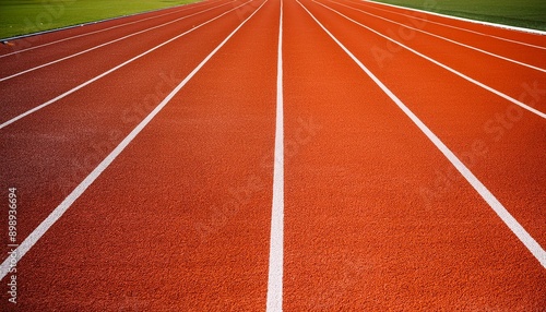 Orange red running track and field; sprint and race; marathon and track; school's track and field