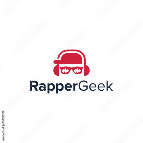 rapper geek simple sleek creative geometric modern logo design