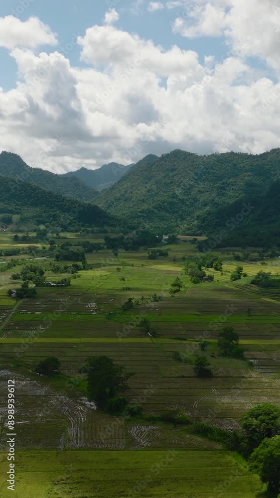 Top view of agricultural landscape and mountains in the Philippines. Top view of agricultural landscape and mountains in the Philippines.