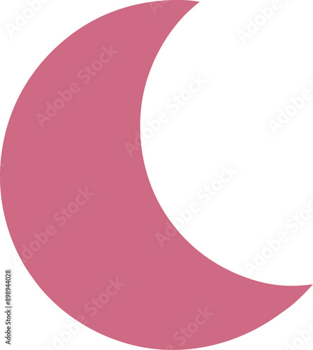 Half moon outline and filled vector icon sign symbol