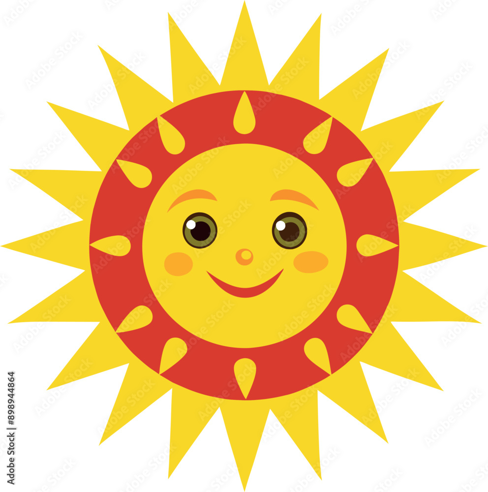 A joyful watercolor illustration of the sun with a happy face A joyful watercolor illustration of the sun with a happy face