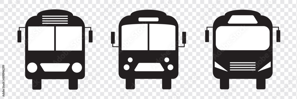 Bus icon set vector 888