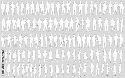 Rough and architectural vector of men and women
