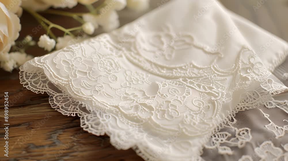 A delicate lace handkerchief with an embroidered monogram adding a personal touch to this timeless accessory. An ideal gift for someone special. A delicate lace handkerchief with an embroidered monogram adding a personal touch to this timeless accessory. An ideal gift for someone special.