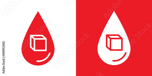 Blood sugar icon Flat set in black and white color outline vector