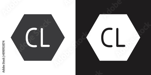Chlorine bleach icon Flat set in black and white color outline vector
