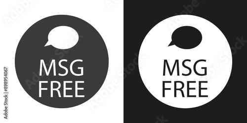 Msg free icon Flat set in black and white color outline vector