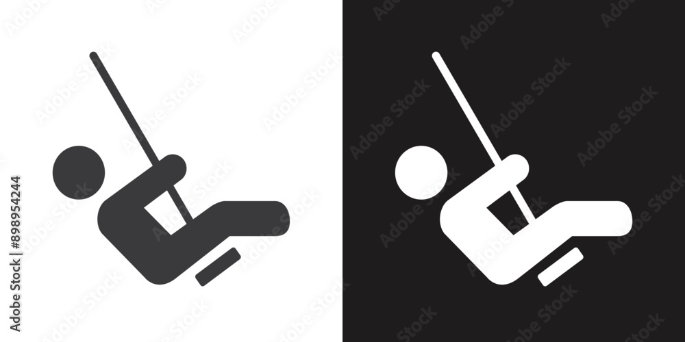 swing icon Flat set in black and white color outline vector swing icon Flat set in black and white color outline vector