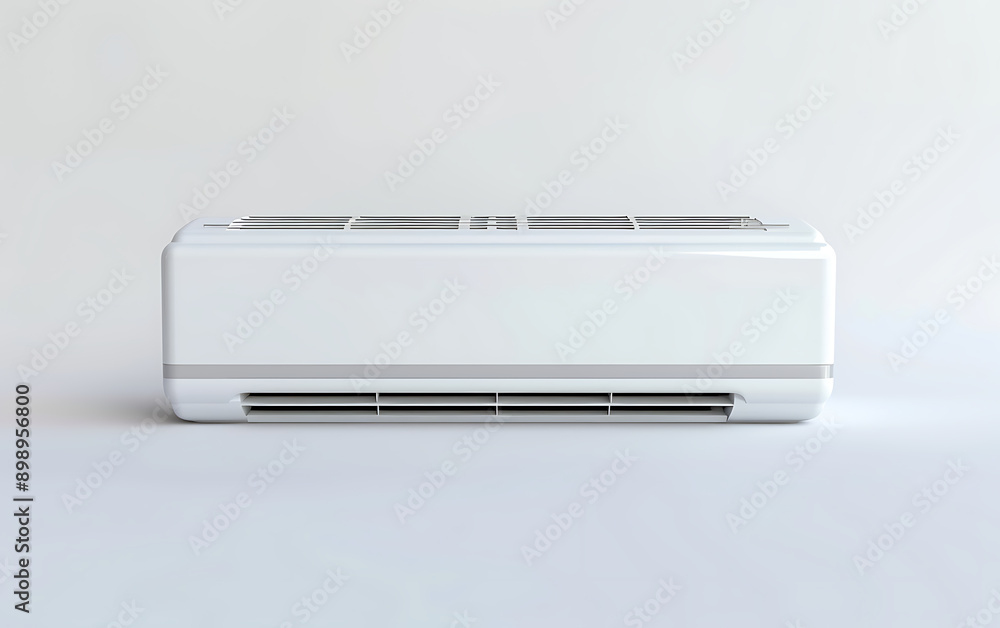 Air conditioner on a white wall. 3d render illustration. Air conditioner on a white wall. 3d render illustration.