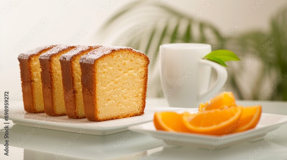 A plate of cake and a cup of coffee sit on a table A plate of cake and a cup of coffee sit on a table