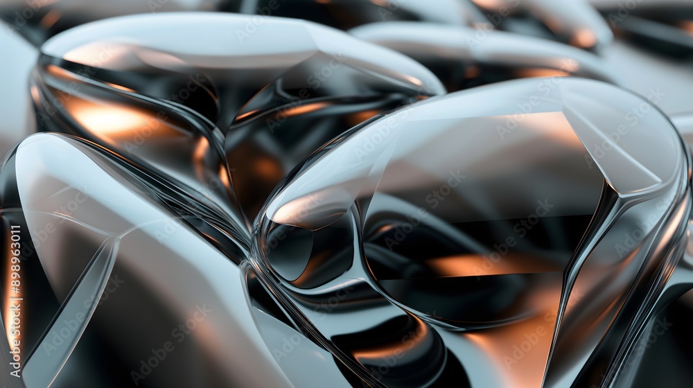 14. **Generate a 3D image of overlapping geometric glass shapes with smooth, glossy surfaces, set in front of an abstract background 14. **Generate a 3D image of overlapping geometric glass shapes with smooth, glossy surfaces, set in front of an abstract background