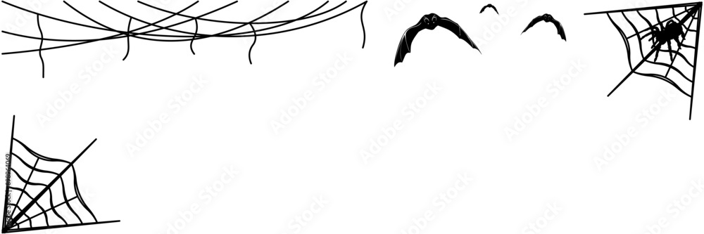 halloween spooky illustration with spider web halloween spooky illustration with spider web
