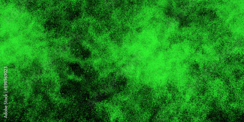 Abstract Green grey Sky with white cloud, marble texture background. Freeze motion of green dust explosion on black background. Old grunge textures design with cement wall texture. 