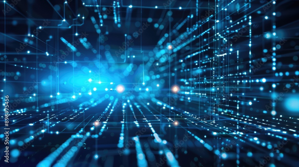 Futuristic blue background with bright glowing lines, symbolizing data technology and connectivity. Futuristic blue background with bright glowing lines, symbolizing data technology and connectivity.