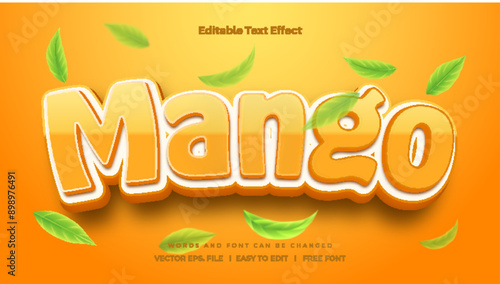Mango text style - 3d text effect style.