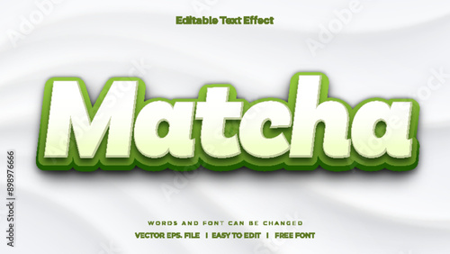 Matcha text effect - 3d text effect style.