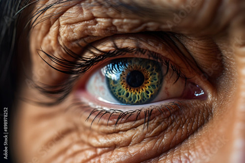 Close-up Image of Expressive Eyes Reflecting Deep Concentration and Emotional Saga © Eva