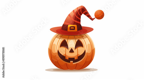 Halloween party clown pumpkin premium design on white background. photo