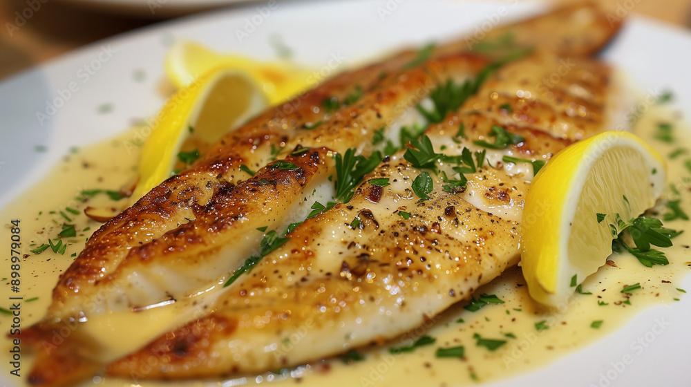 baked fish dish with lemon garlic and parsely baked fish dish with lemon garlic and parsely