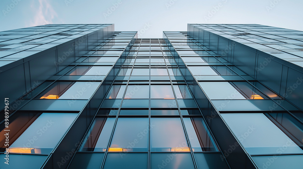 A modern office building with glass windows A modern office building with glass windows