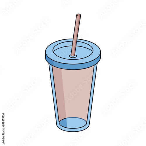 Tall Glass Vector Illustration - Cartoon, Clipart, and Line Art Design.