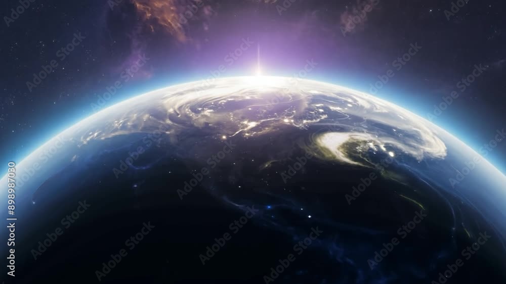 Earth from Space with Sunrise. Earth from Space with Sunrise.