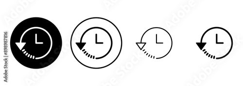 History icon set. recent event history